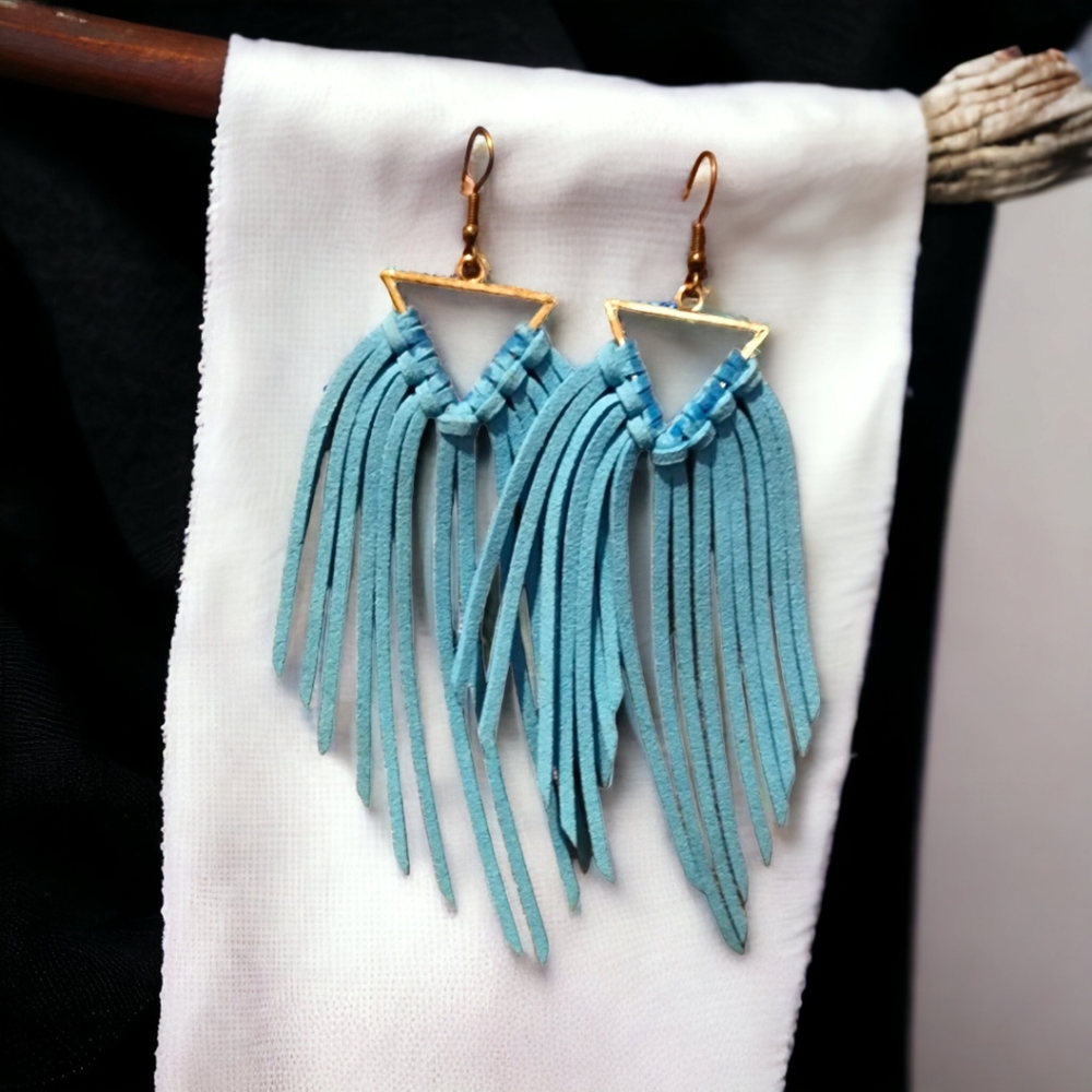 Bohemian Leather Fringe Earrings